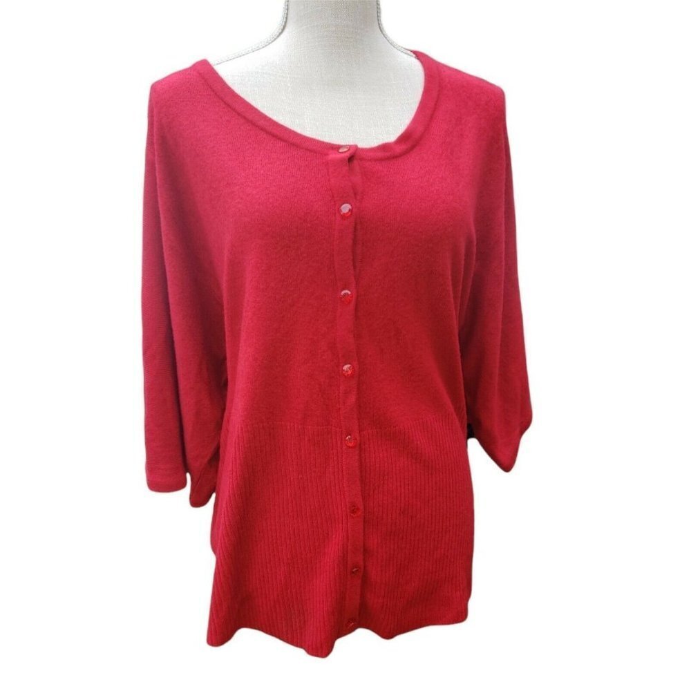 LANE BRYANT Short Sleeve Cardigan Sweater 18/20 Wide Sleeve Business Casual